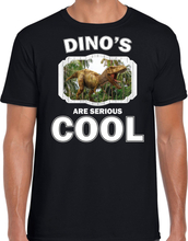 T-shirt dinosaurs are serious cool zwart heren - dinosaurussen/ brullende t-rex dinosaurus shirt