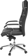 AMSTYLE XXL udøvende stol Ferrol ægte læder sort, kontorstol drejestol NY + OVP