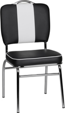 Spisebordsstol Faux læder i amerikansk retro stil, sort hvid stol betrukket