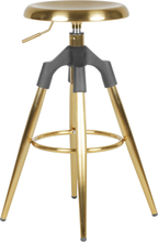 Højdejusterbar barstol guldmetal/messing 72-80 cm