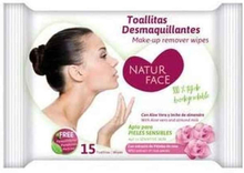 Makeup renseservietter Natur Face Rosenblade (20 stk)