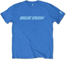 Billie Eilish: Unisex T-Shirt/Blue Racer Logo (Sleeve Print) (Small)
