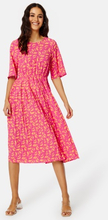 Happy Holly Eloise pleated dress Cerise / Patterned 32/34