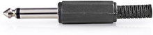 Nedis 6,3mm jack plug mono met trekontlasting zwart