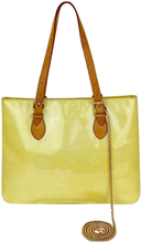 Louis Vuitton Handbag Brentwood Yellow Monogram Vernis Patent Leather Tote Preowned