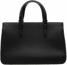 Pre-eide Black Bottega Veneta Intrecciato-trimmet Satchel Bag