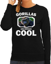 Sweater gorillas are serious cool zwart dames - gorilla apen/ stoere gorilla trui