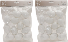 24x DIY plastic/kunststof decoratie eieren/Paaseieren wit 6 cm
