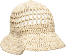 Vanessa Straw Hat Accessories Headwear Bucket Hats Beige Becksöndergaard*Betinget Tilbud