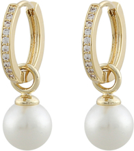 Core Pearl Ring Ear Accessories Jewellery Earrings Hoops Gold SNÖ Of Sweden