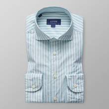 Eton Contemporary fit Grönrandig poplinskjorta - soft