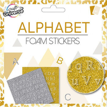 Klistermærker Alphabet 15 x 15 cm EVA guld 2 stk