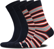 Timber 4-Pack Socks - Block Striped Underwear Socks Regular Socks Multi/mønstret Knowledge Cotton Apparel*Betinget Tilbud