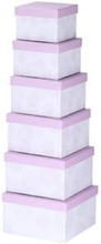 Set van 6x stuks pastel paarse cadeaudoosjes 13,5-21 cm vierkant