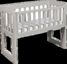 Bedside Crib Oslo Soft Grey