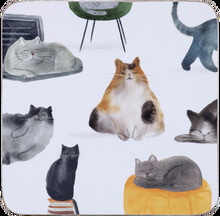 Glasunderlägg Coasters 4-p Cats