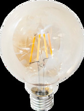 Filament dekorationslampa LED dimbar glob E27 4W ø 95 mm amber Transparent