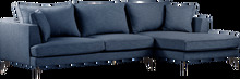 VILLACH soffa 3-sits - divan höger Indigoblå