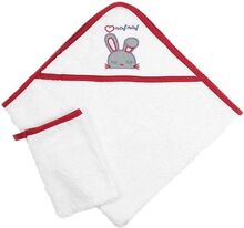 Zestaw ręcznik z kapturem i rękawica kąpielowa Rabbit