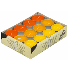 Gekleurde waxine lichtjes oranje24 stuks