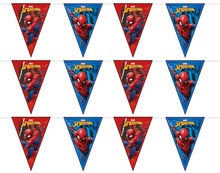 3x Marvel Spiderman vlaggenlijnen kinderverjaardag
