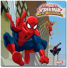 40x Spiderman warrior themafeest servetten 33 x 33 cm papier