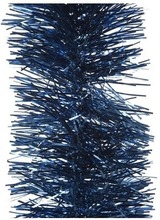 Donkerblauwe kerstslingers 10 cm breed x 270 cm kerstversiering