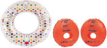 Opblaasbare Nijntje zwemband/zwemring 50 cm en oranje zwemvleugels