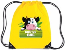 Koetje Boe koeien rugtas / gymtas geel voor kinderen
