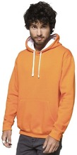 Oranje/witte sweater/trui hoodie voor heren