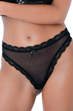 Mesh Thong With Ruched-Back S/M Trusser