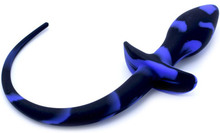 Kiotos Anal Plug Dog Tail Black/Blue Analplugg med hale