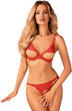 Obsessive Bergamore 2-pcs Set Red XS/S seksikkäät alusvaatteet