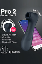 Satisfyer Pro 2 Gen. 3 With Liquid Air & Bluetooth App Black Lufttrycksvibrator