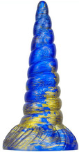 Metallic Dildo Unix Blue/Gold 19,5 cm Dragon Dildo