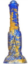 Metallic Fantasy Dildo Jumbox Blue/Gold 24 cm Dragon Dildo