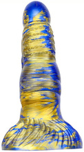 Metallic Fantasy Dildo Nirp Blue/Gold 18 cm Dragon Dildo