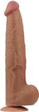 Lovetoy Sliding Skin Dual Layer Dildo Brown 34 cm XL dildo