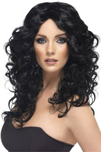 Glamour Curly Wig Black Parukk