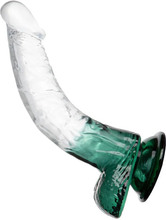 Crystal Pleasures Dual Color Curved Green 18 cm Dildo imukupilla