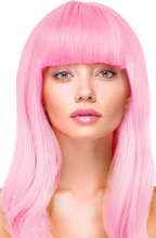 Party Wig Long Straight Light Pink Hair Paryk