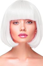 Party Wig Short Straight White Hair Peruk