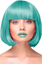 Party Wig Short Straight Hair Turquoise Paryk