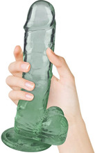 Crystal Pleasures Dual Color Green 18cm Dildo med sugekop