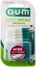 GUM Soft Picks Fluoride Large Rubber tip pick 40 stk/pakke