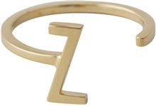 Design Letters Ring Gold A-Z Z