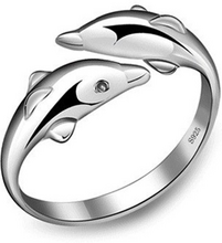 Ring "Dolphins" i 925 Sterling Silverplätering