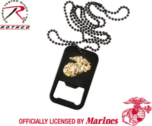 Dogtag med öppnare -Officiellt licenserad av US Marines -Svart