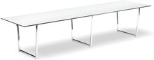 Konferensbord Framie, vit bordsskiva, 460 x 100, Silver