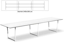 Konferensbord Framie, vit bordsskiva, 540 x 100, Silver